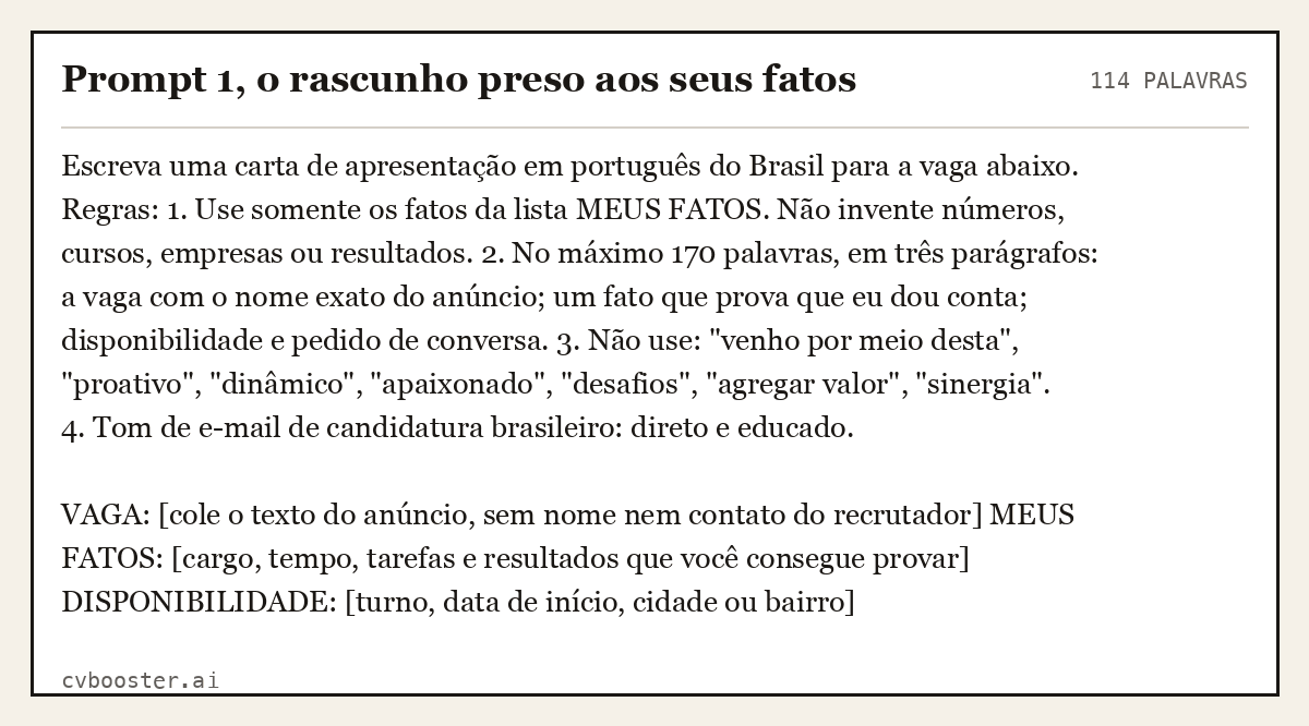 Exemplo completo: Prompt 1, o rascunho preso aos seus fatos, 114 palavras
