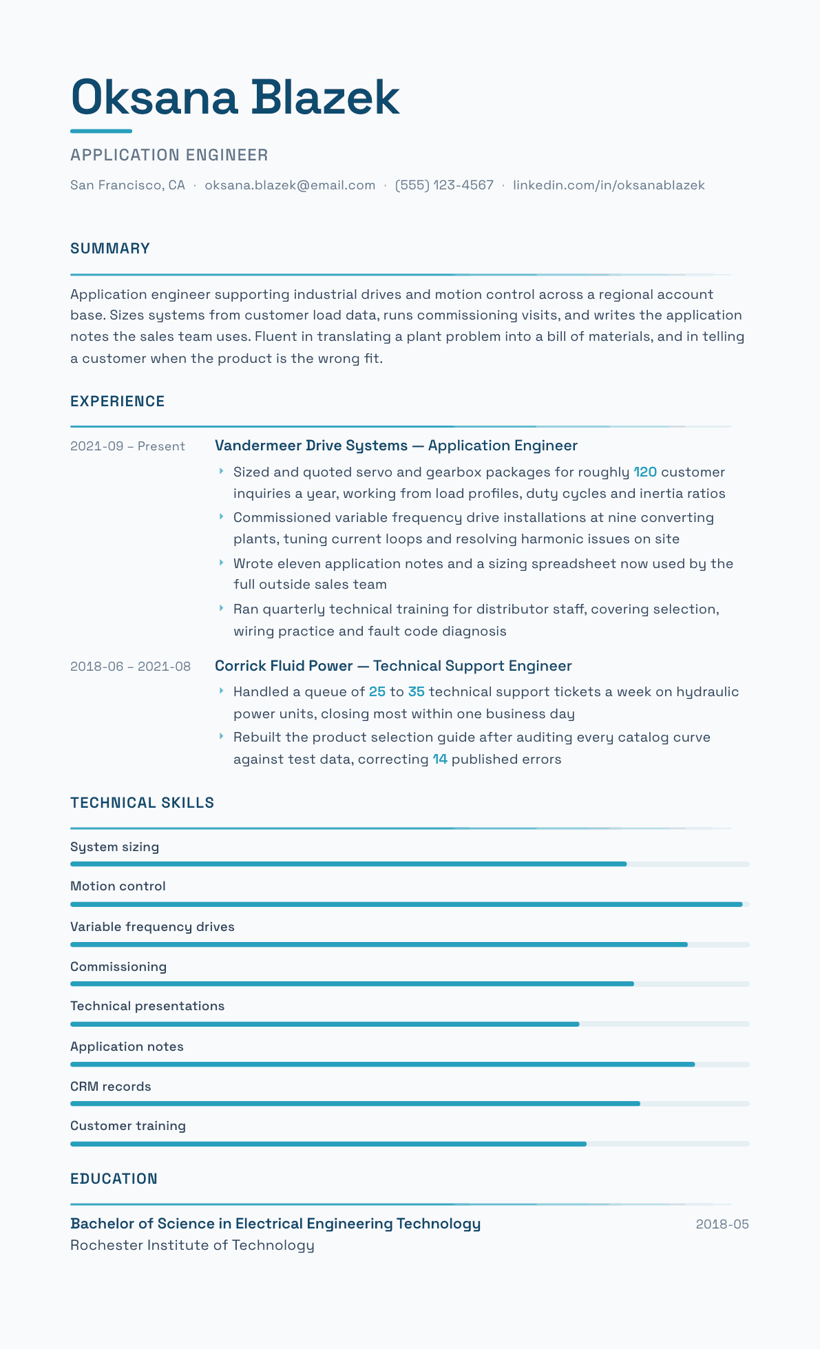 Application Engineer resume example, Velocity template