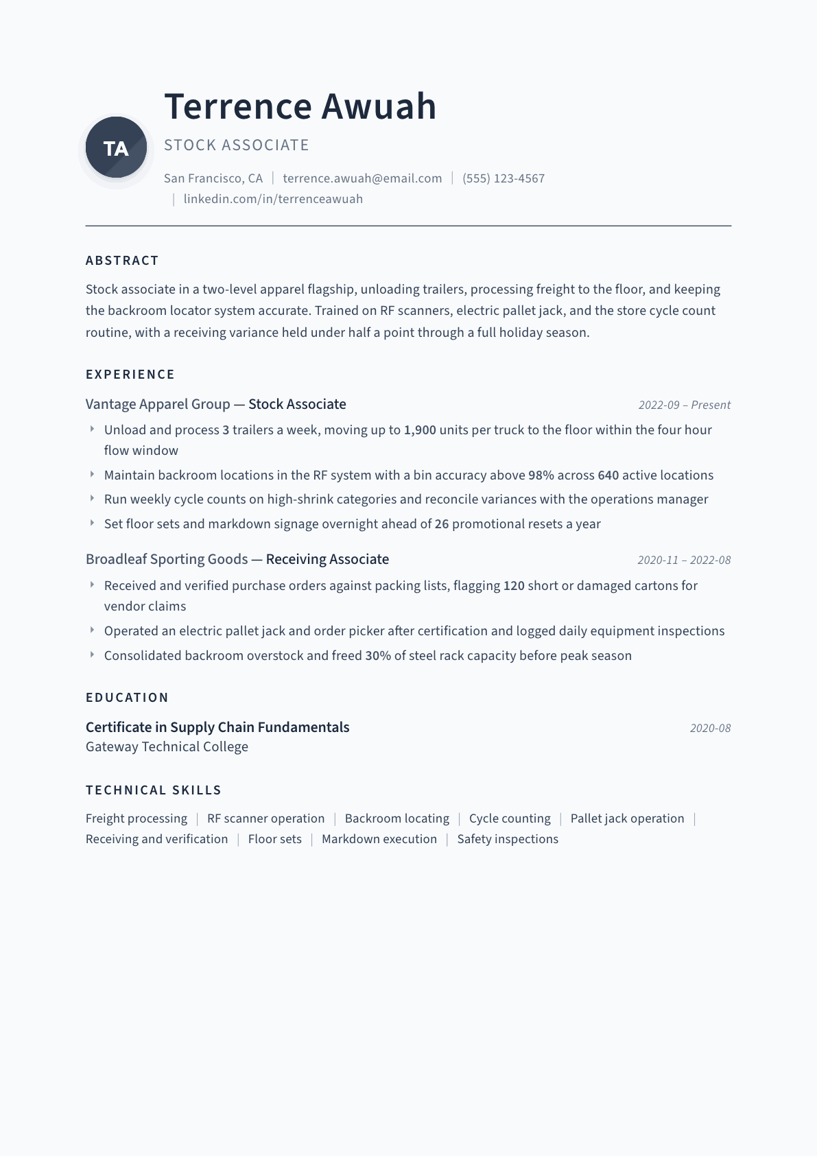 Stock Associate resume example, Thesis template