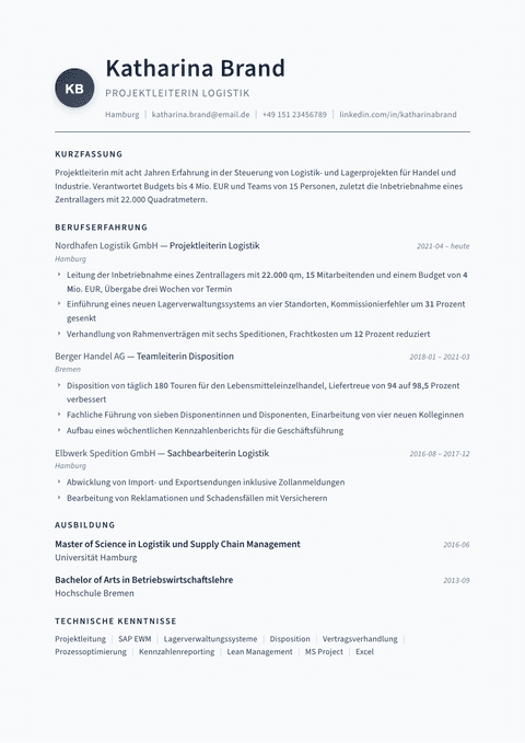 Lebenslauf Vorlage Thesis