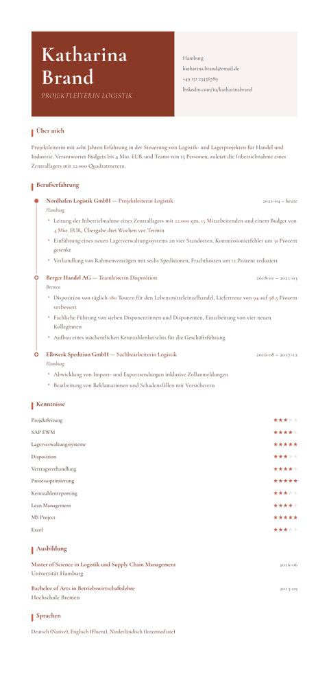Lebenslauf Vorlage Artisan