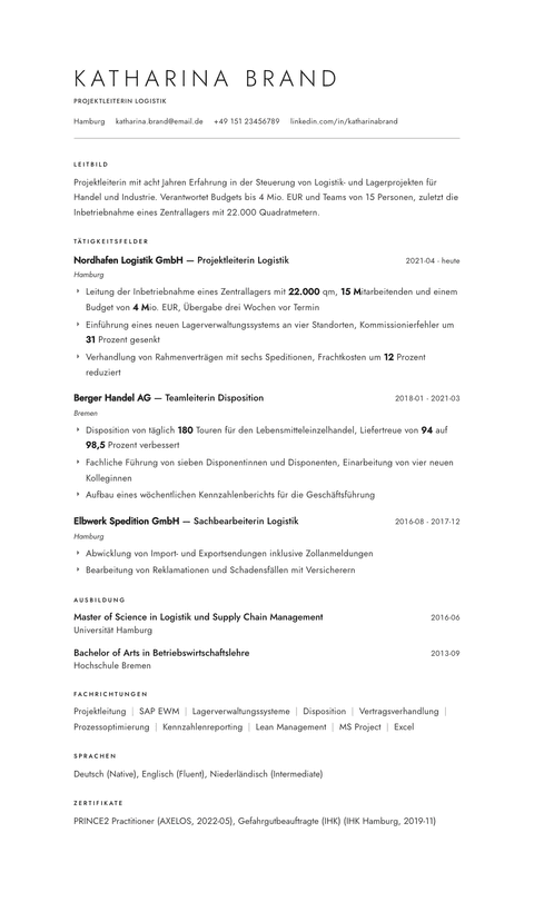 Lebenslauf Vorlage Atelier