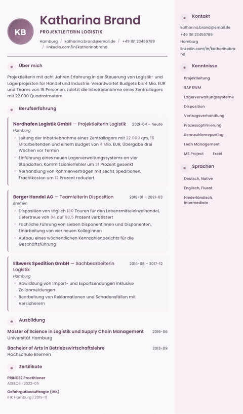 Lebenslauf Vorlage Bloom