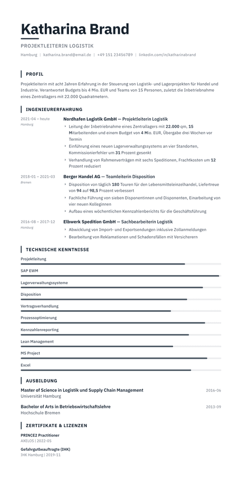 Lebenslauf Vorlage Blueprint