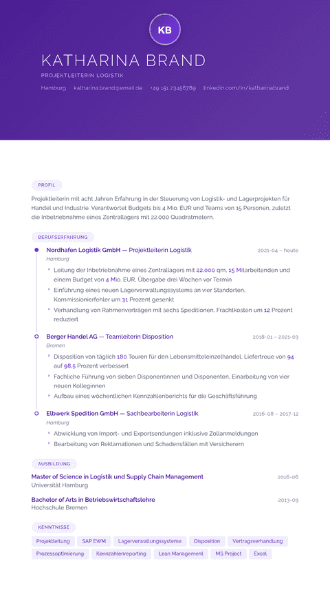Lebenslauf Vorlage Canvas