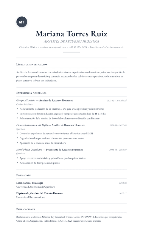 Plantilla de currículum Scholar