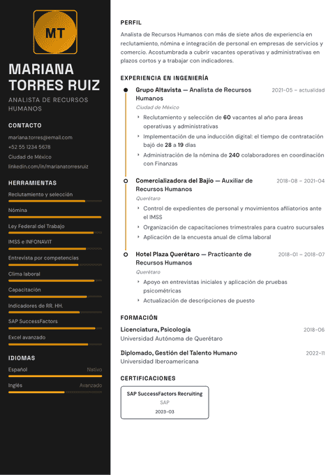 Plantilla de currículum Architect