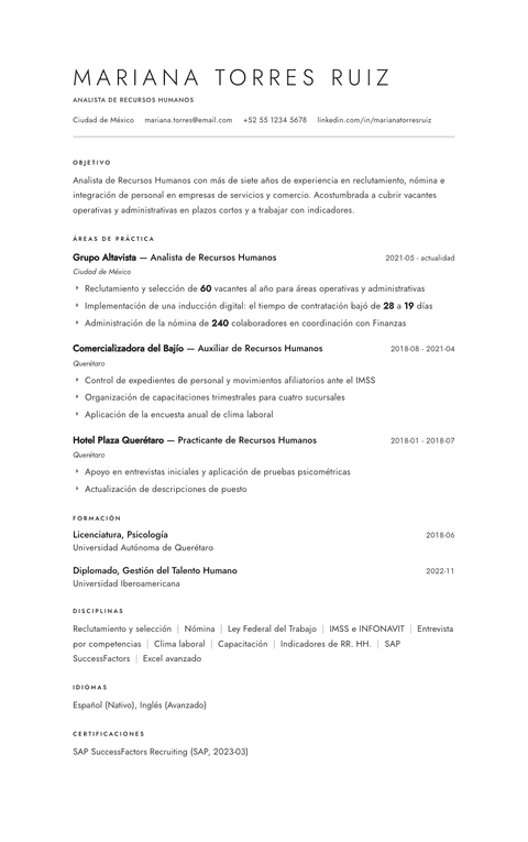 Plantilla de currículum Atelier