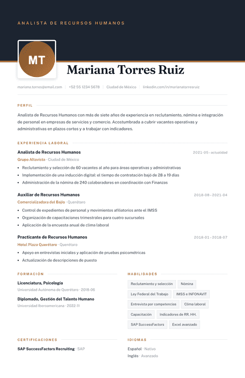 Plantilla de currículum Atrium