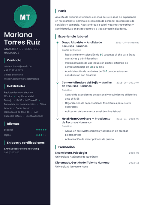 Plantilla de currículum Bapak