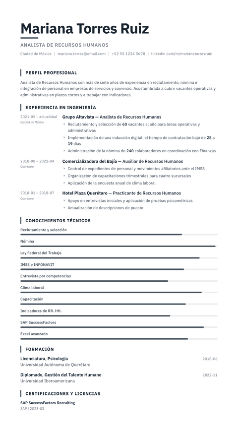 Plantilla de currículum Blueprint