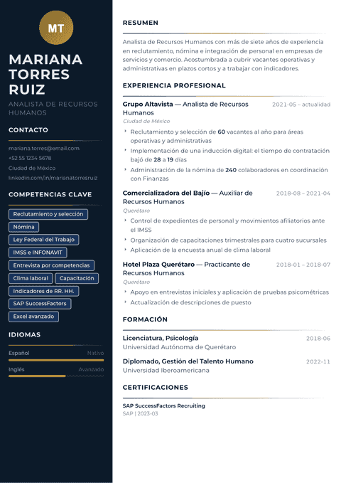 Plantilla de currículum Catalyst