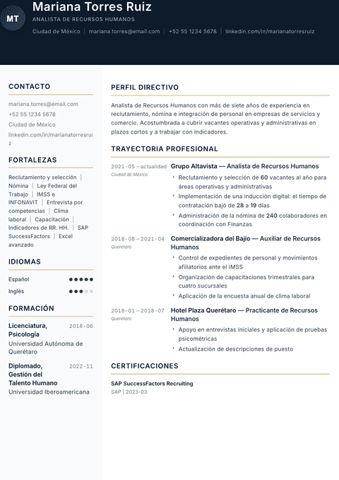 Plantilla de currículum Consulate