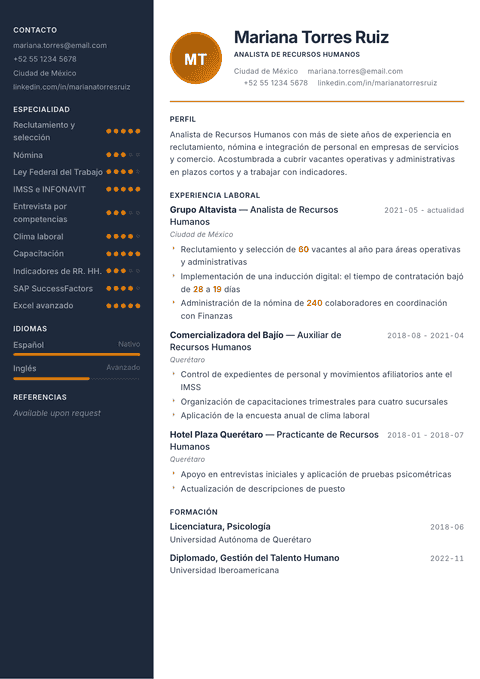 Plantilla de currículum Copper & Slate