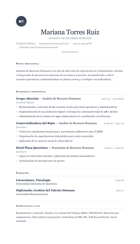 Plantilla de currículum Cornerstone