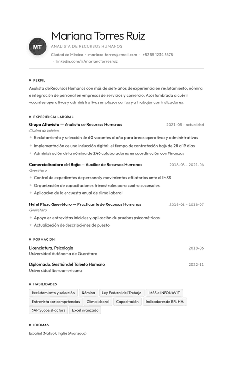 Plantilla de currículum Flux
