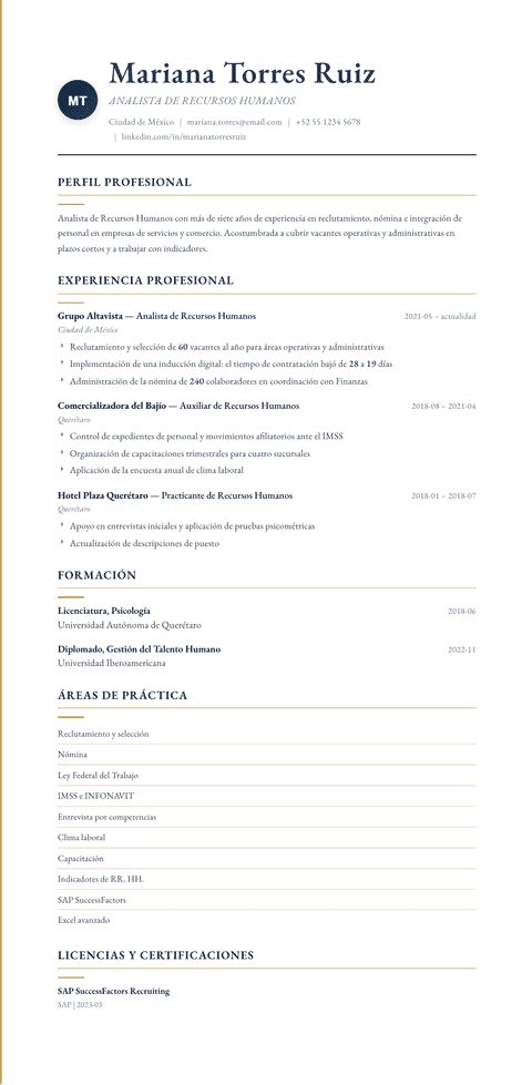 Plantilla de currículum Folio