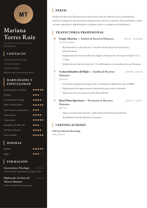 Plantilla de currículum Heritage
