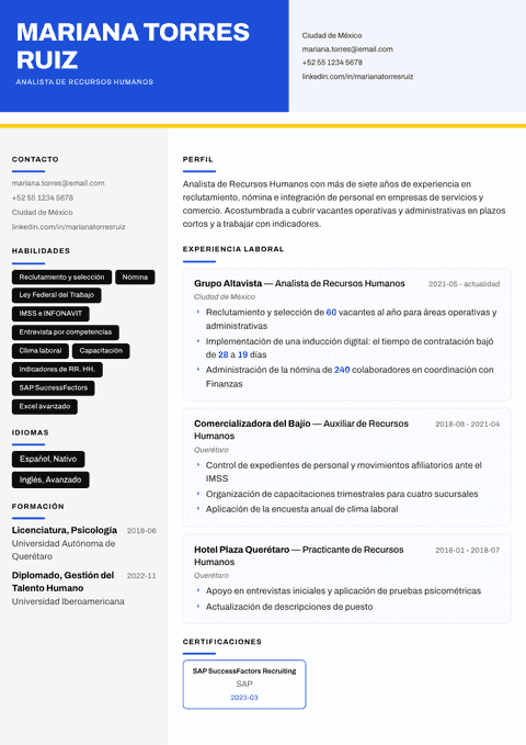 Plantilla de currículum Kontrast