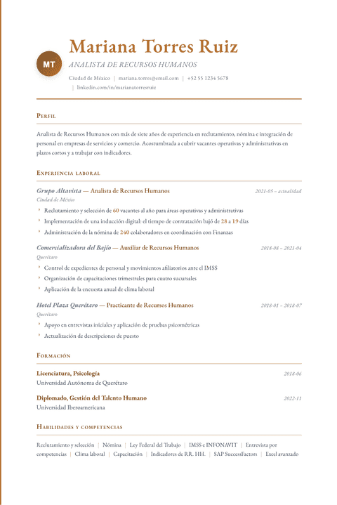 Plantilla de currículum Timeless