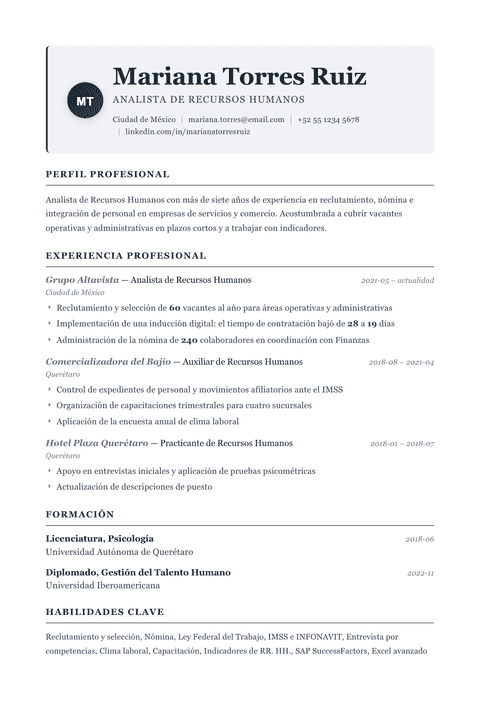 Plantilla de currículum Traditional