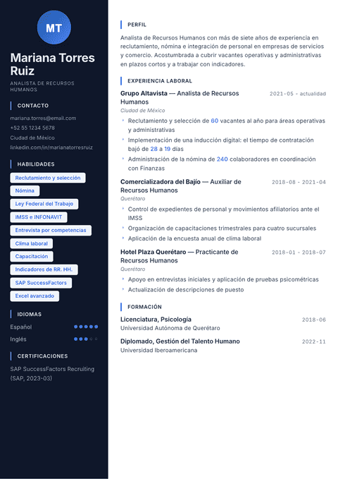 Plantilla de currículum Midnight Sapphire