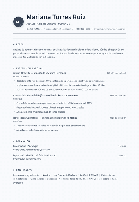 Plantilla de currículum Thread