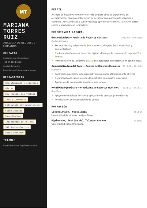 Plantilla de currículum Neon