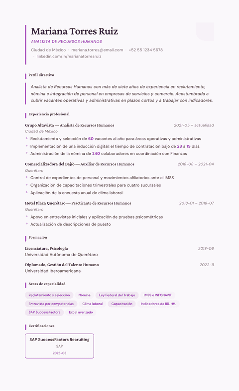 Plantilla de currículum Plum Noir