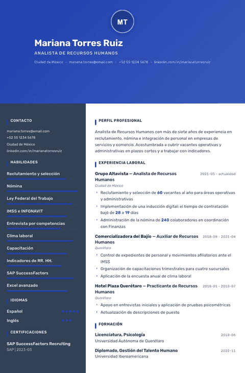 Plantilla de currículum Barcelona