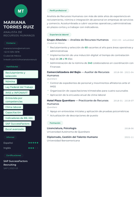 Plantilla de currículum Oslo
