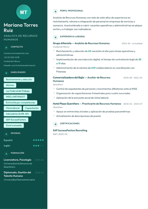 Plantilla de currículum Vienna