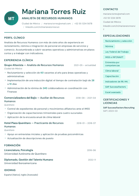 Plantilla de currículum Remedy