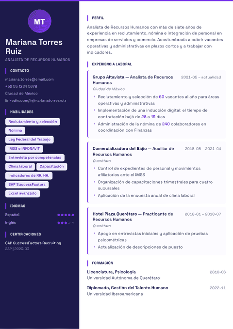 Plantilla de currículum Solstice