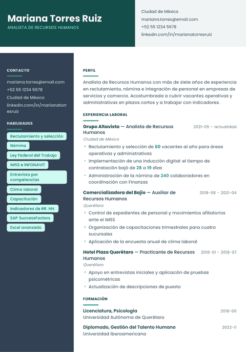 Plantilla de currículum Spectrum