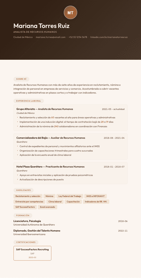 Plantilla de currículum Terracotta Studio