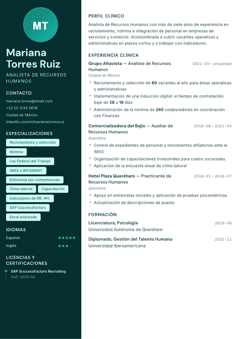 Plantilla de currículum Vitalis