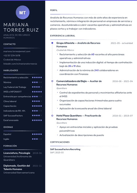 Plantilla de currículum Zenith
