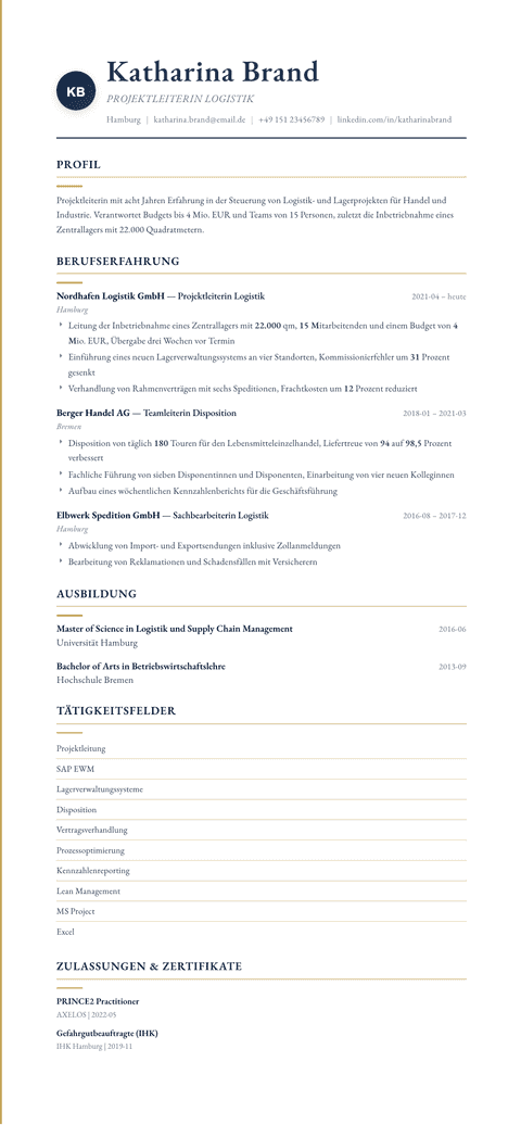 Lebenslauf Vorlage Folio