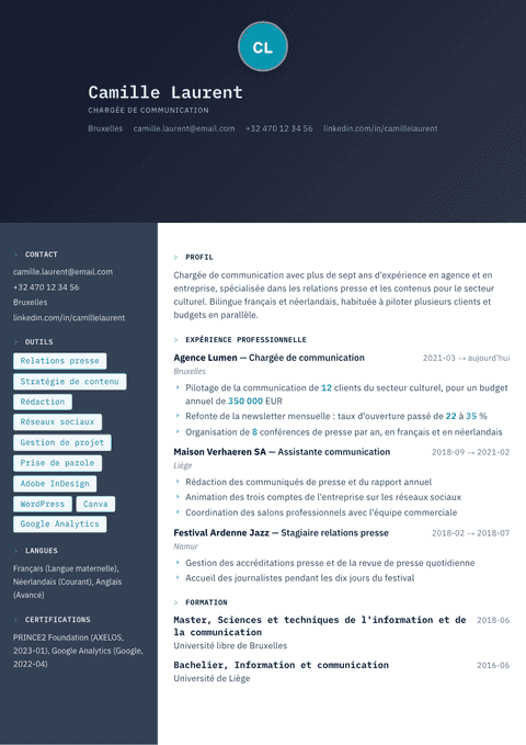 Modèle de CV Code Terminal