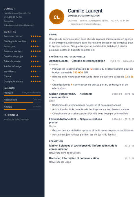 Modèle de CV Copper & Slate