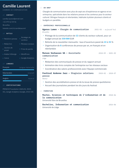Modèle de CV Datum