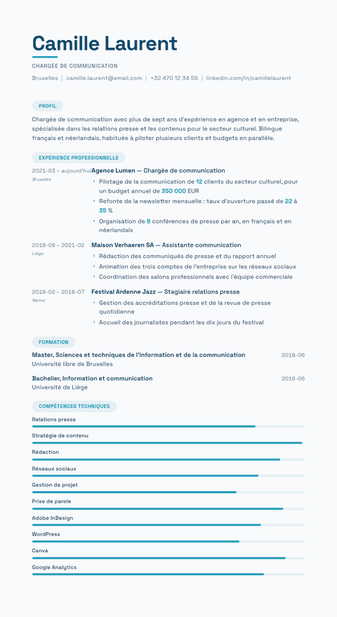 Modèle de CV Horizon