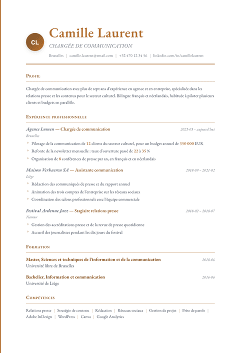 Modèle de CV Timeless