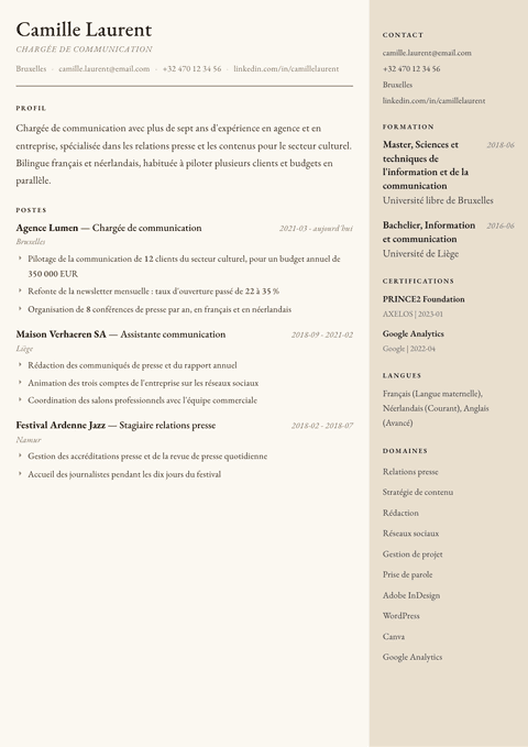 Modèle de CV Manuscript
