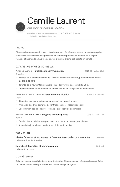 Modèle de CV Whisper