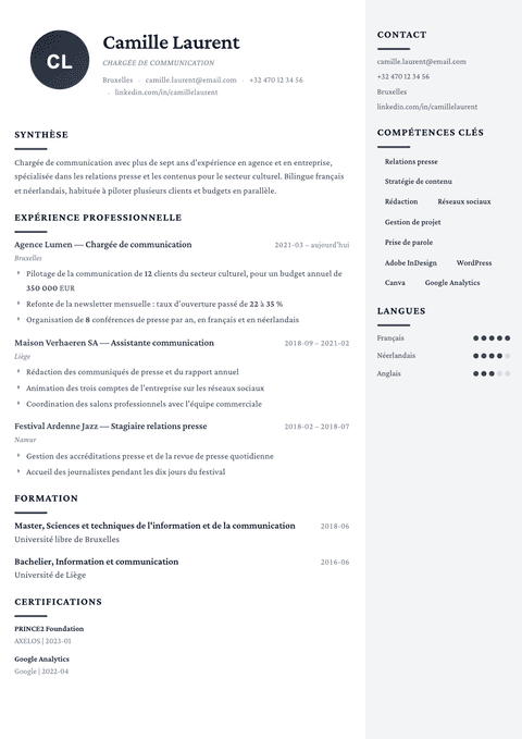 Modèle de CV Monarch