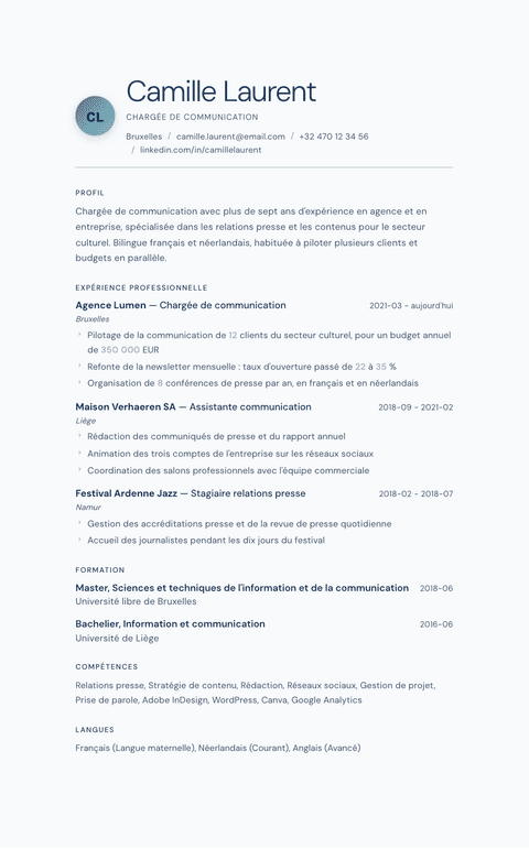 Modèle de CV Nordic Frost