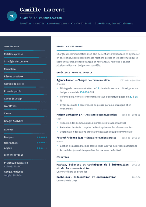 Modèle de CV Atlas
