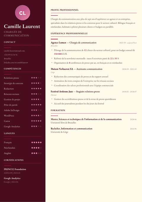 Modèle de CV Dubai